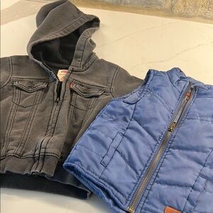 Kids Blue and Gray Hooded Jacket Set
